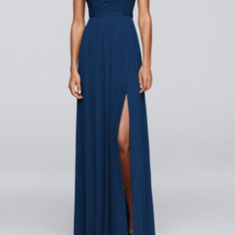 David's Bridal Size 8 Bridesmaid Dress w/Lace - Picture 2 of 6